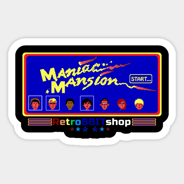 Maniac Mansion Sticker by Retro8Bit Fashion Store